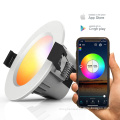 BT Voice-Controlled Smart RGB CCT LED Panel Light Recessed Downlight with Live Room Lamp